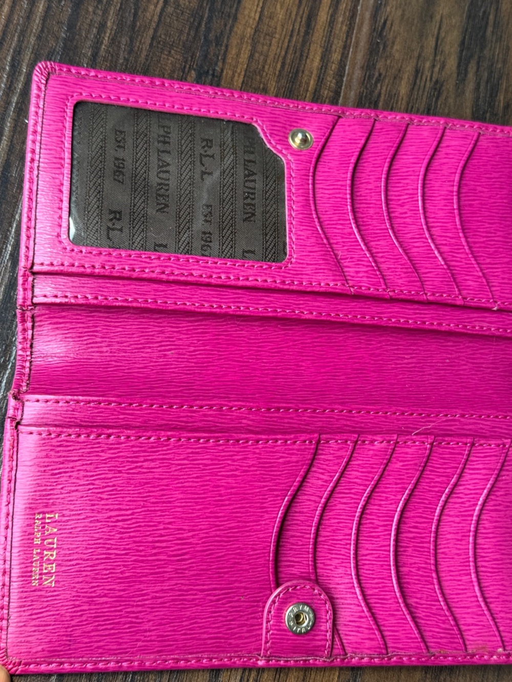 Lauren Ralph Lauren Fuchsia 🩷 Leather Continental Wallet - Picture 4 of 7